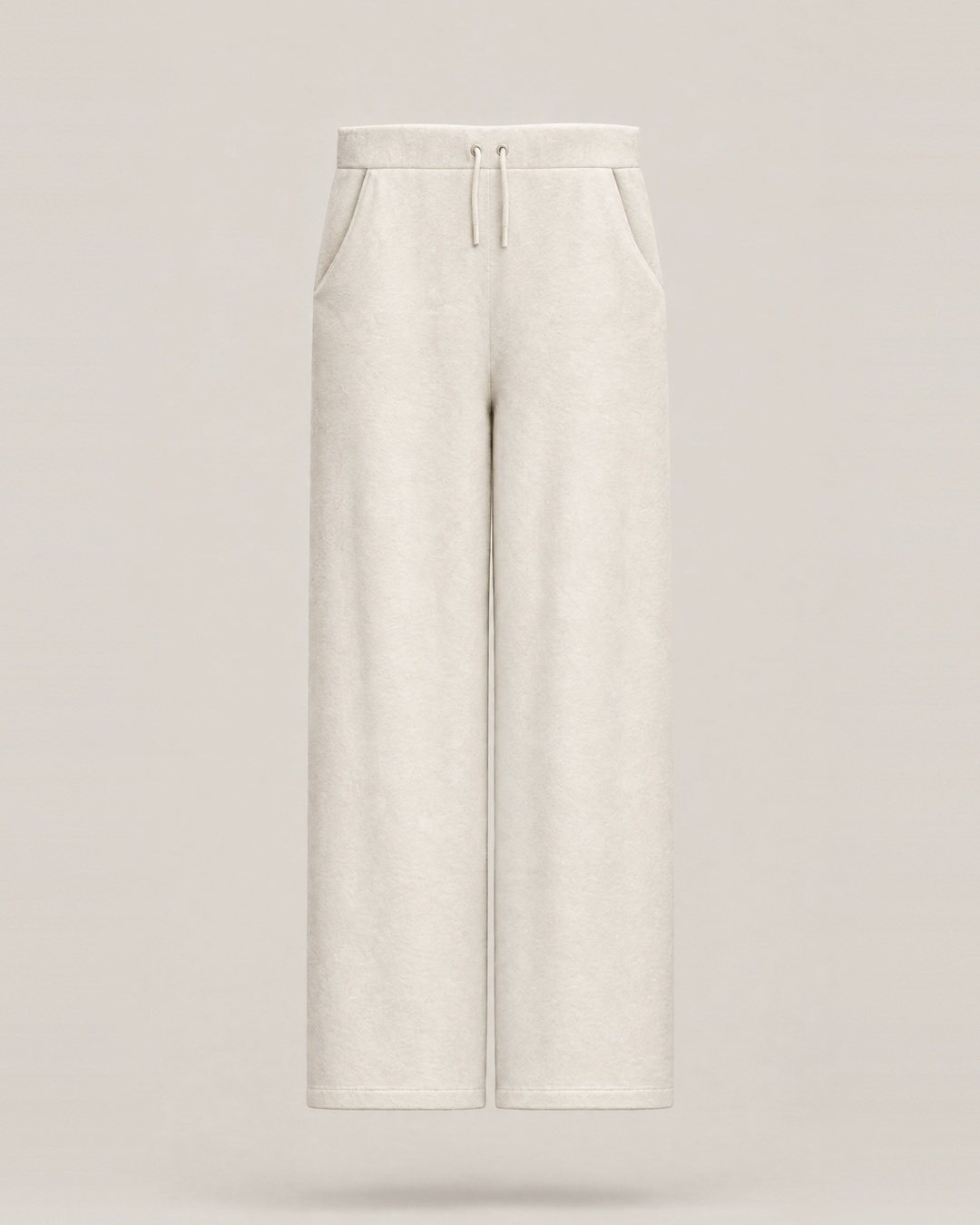Sweatpants, front view, loose straight legs